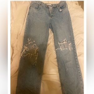 Zara ripped jeans straight leg